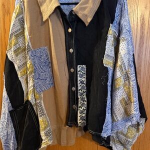 POL Blue Paisley Design Top